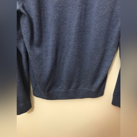 NORDSTROM Mens Blue Merino Wool Quarter Zip Knit Sweater Size Small - Picture 5 of 11